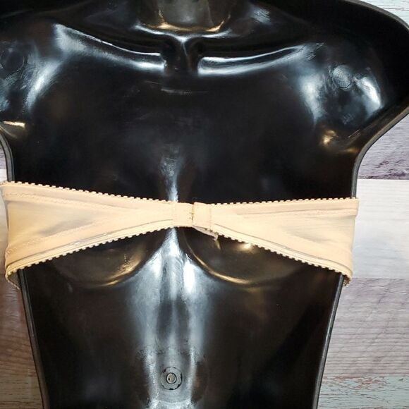 Vintage Carnival Beige Strapless Floral Lace Bra 36B 324 - Picture 6 of 10